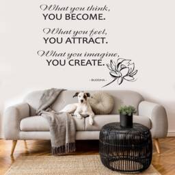 Quote Wall Decals, Buddha Decal Inspirational Yoga Home Decor Stickers, Spiritual Zen - thumbnail 3