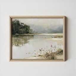 Green Lake Poster, Botanical Landscape Print, Nature Wall Art, Paper - thumbnail 3