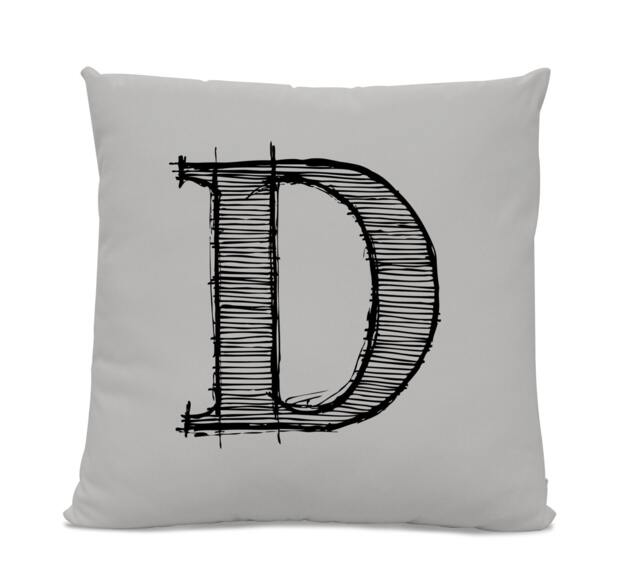 Initial Pillow - Letter With D Monogrammed Custom Throw