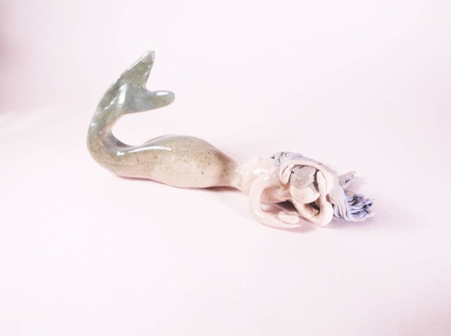 Modern Mermaid, Mermaid Figurine, Ceramic, Handmade Ceramic Decor - image 1