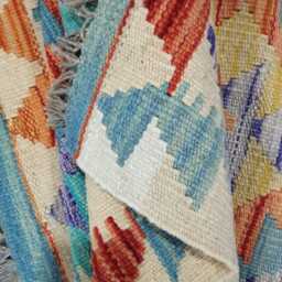 Kilim Rug Classic, Handmade Artisan Afghan Turkish Scandinavian Navajo Bohemian Wool Flatweave Multicolour 112x75 cm - thumbnail 4
