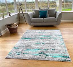 New Modern Jade Green Silver Grey Cream Metallic Marble Wave Design Rug Colorful Silky Soft Good Quality Floor Area Mats UK