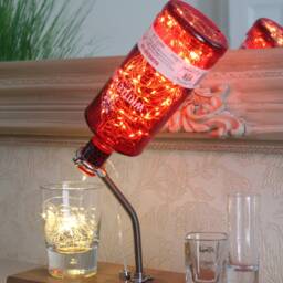 Whitley Neill Raspberry Bottle Light - 70Cl. Unique Lamp & Gin Lover Gift For The Home - thumbnail 2