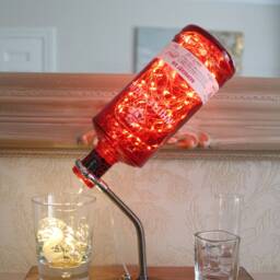 Whitley Neill Raspberry Bottle Light - 70Cl. Unique Lamp & Gin Lover Gift For The Home - thumbnail 3