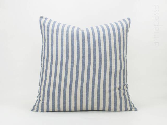 striped Linen Cotton Cushion Cover, Natural Woven Pillow - image 1