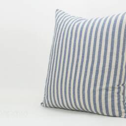 striped Linen Cotton Cushion Cover, Natural Woven Pillow - thumbnail 2