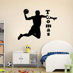 Basketball Wall Decal Name Personalized Custom Sport Decals Gamer Vinyl Sticker Art Home Decor Baby Boy Nursery Gym Ms190 - thumbnail 1
