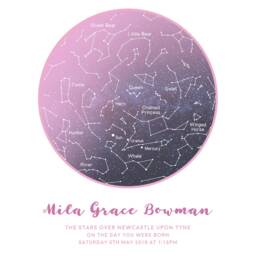 Personalised The Stars in The Sky On Day You Were Born Baby Girl Print Gift - thumbnail 2