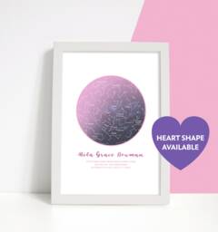 Personalised The Stars in The Sky On Day You Were Born Baby Girl Print Gift - thumbnail 1