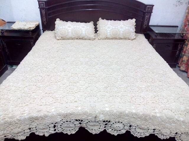 Vintage Style Crochet Lace Bedspread - image 1