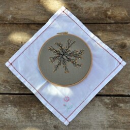 Hoop Art, Mixed Media Embroidery Wall Hanging, Tree From Theart Vi - thumbnail 2