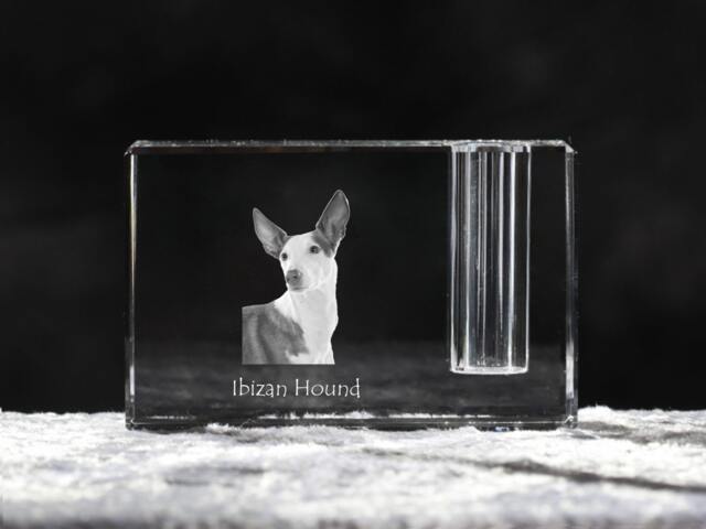 Ibizan Hound , Crystal Pen Holder With Dog, Souvenir, Decoration, Limited Edition, Collection - image 1