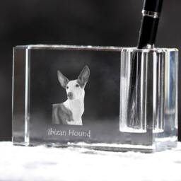 Ibizan Hound , Crystal Pen Holder With Dog, Souvenir, Decoration, Limited Edition, Collection - thumbnail 2