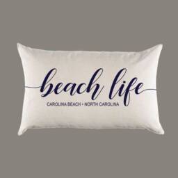 Personalized Custom Beach Life Canvas Pillow Or Cover - Home Throw Lumbar House, Farmhouse, Decor - thumbnail 1