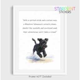 Miniature Schnauzer Dog Print, Beach Poem Unframed A4 Fun Novelty Quote, Lovely Wall Art/Gift Birthday Xmas Poster Black - thumbnail 2