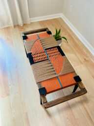 Hand-Woven Entryway Bench Mcm Style End Of Bed & Mudroom Seating - Custom-Made, Multiple Sizes - thumbnail 1