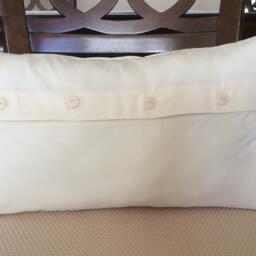 Heart Pillow Cover Creamy White Cotton Denim, Valentine Wedding Decor - thumbnail 3