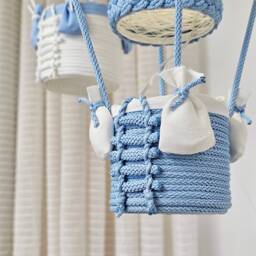 Baby Night Light, Blue & White Hot Air Balloon, Set in Two Size - thumbnail 3