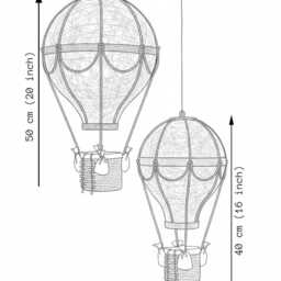 Baby Night Light, Blue & White Hot Air Balloon, Set in Two Size - thumbnail 4