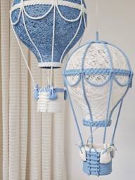 Baby Night Light, Blue & White Hot Air Balloon, Set in Two Size - thumbnail 1