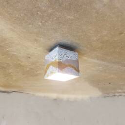 Handmade Ceramic Flush Mount Ceiling Light Concrete Gray Cube - thumbnail 3