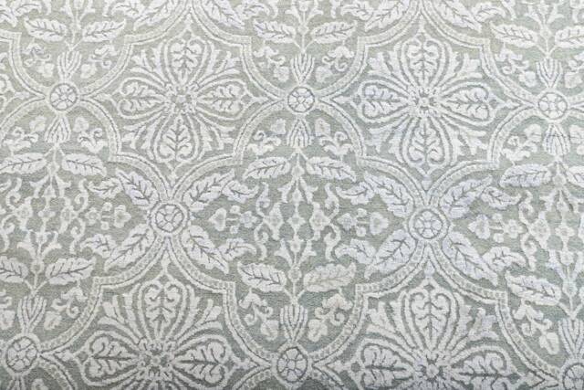 8x10 Rug Grey Silver Design Transitional Wool & Silk #7063 - 242x300 cms - image 1