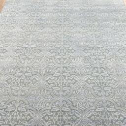 8x10 Rug Grey Silver Design Transitional Wool & Silk #7063 - 242x300 cms - thumbnail 2