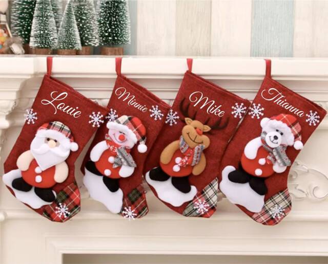 Personalized Kids Baby Pet Christmas Stocking With Custom Name