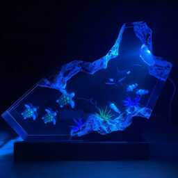 Personalized Resin Night Light Handmade Ocean Scene Lamp - thumbnail 3