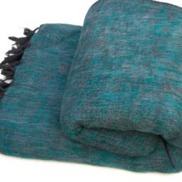 Yak Wool Blend Blanket Large Travel Shawl Meditation Wrap Handwoven Scarf - thumbnail 3
