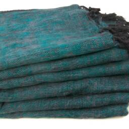 Yak Wool Blend Blanket Large Travel Shawl Meditation Wrap Handwoven Scarf - thumbnail 2
