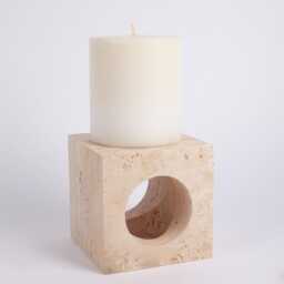 Beige Travertine Candleholder - thumbnail 3