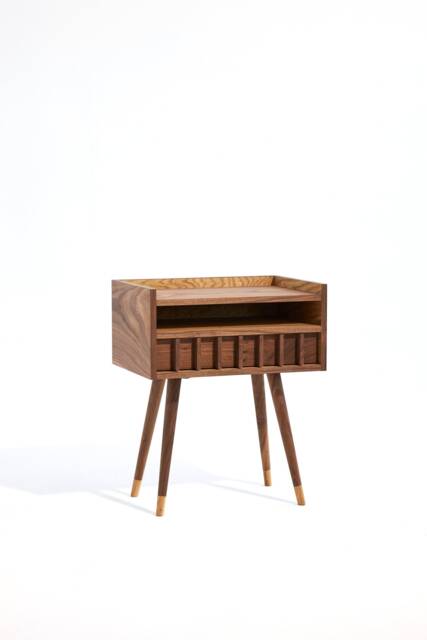 Handmade Mid-Century Modern Walnut Nightstand, Solid Wood End Table - image 1