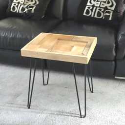 Wood Mosaic Side Table - thumbnail 2