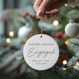 Engagement Christmas Ornament - Personalized First Keepsake Engaged Gift 2024, Gift, Best For Her - thumbnail 3