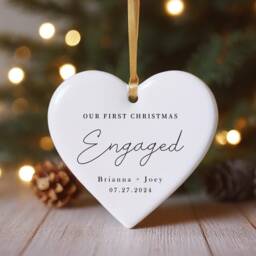 Engagement Christmas Ornament - Personalized First Keepsake Engaged Gift 2024, Gift, Best For Her - thumbnail 1