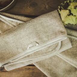 Linen Bath Towel Natural Micro Massage Effect, Sustainable Spa Towel - thumbnail 3