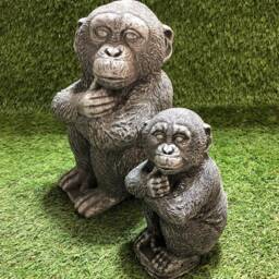 Thinking Monkey Concrete Outdoor Garden Ornament Lawn Sculpture/Animal Ornaments Small Large Frost Protected - thumbnail 2