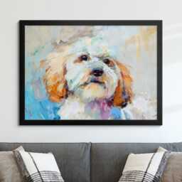 Cockapoo Abstract Oil Painting Framed Print & Canvas Large Sizes Luxury Wall Art Poster Pet Home Decor Interior Dog Lover Gift - thumbnail 4