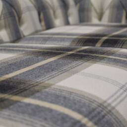3 Seater Cream/Black Tartan Check Wool Chesterfield Sofa, British Handmade - thumbnail 4