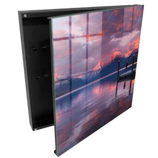Mountain Lake Key Cabinet For Home, Pink Box Wall, Photographic Landscapes, Lovers Of Nature & Peace - image 1