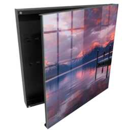 Mountain Lake Key Cabinet For Home, Pink Box Wall, Photographic Landscapes, Lovers Of Nature & Peace - thumbnail 1