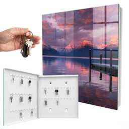 Mountain Lake Key Cabinet For Home, Pink Box Wall, Photographic Landscapes, Lovers Of Nature & Peace - thumbnail 2