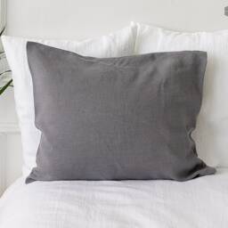 Striped Linen Pillow - Pinstripe Washed Pillow With Stripes - Softened -Pillow - Housewife Queen, King Sizes - thumbnail 4