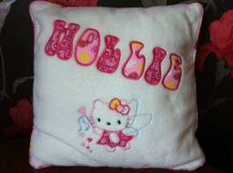 Personalised, Handmade, Machine Embroidered, Cushion/Decorative/Birthday Present/Anniversary/Wedding Gift/Christening Keepsake/Child's Gift/ - thumbnail 1