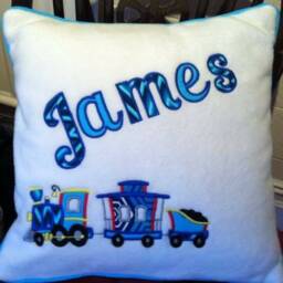 Personalised, Handmade, Machine Embroidered, Cushion/Decorative/Birthday Present/Anniversary/Wedding Gift/Christening Keepsake/Child's Gift/ - thumbnail 2
