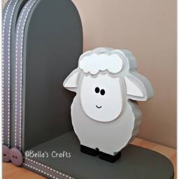 Personalised Sheep Bookends For Children, Nursery Decor, Lamb Bookends, Farm Animals, Kids - thumbnail 2