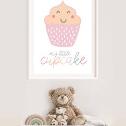 Cupcake Wall Art, Girls Nursery Print, Kitchen Bedroom, Kids Pastel Prints, Playroom - thumbnail 2