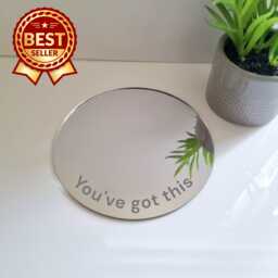Round Acrylic Mirror Wall Art Personalized Engraving Options - thumbnail 1