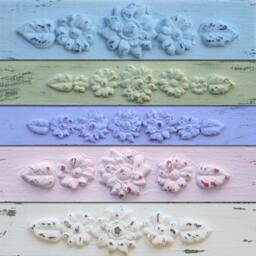 Shabby Chic Wall Clock Dark Pink & Cream Wall Decor - thumbnail 4